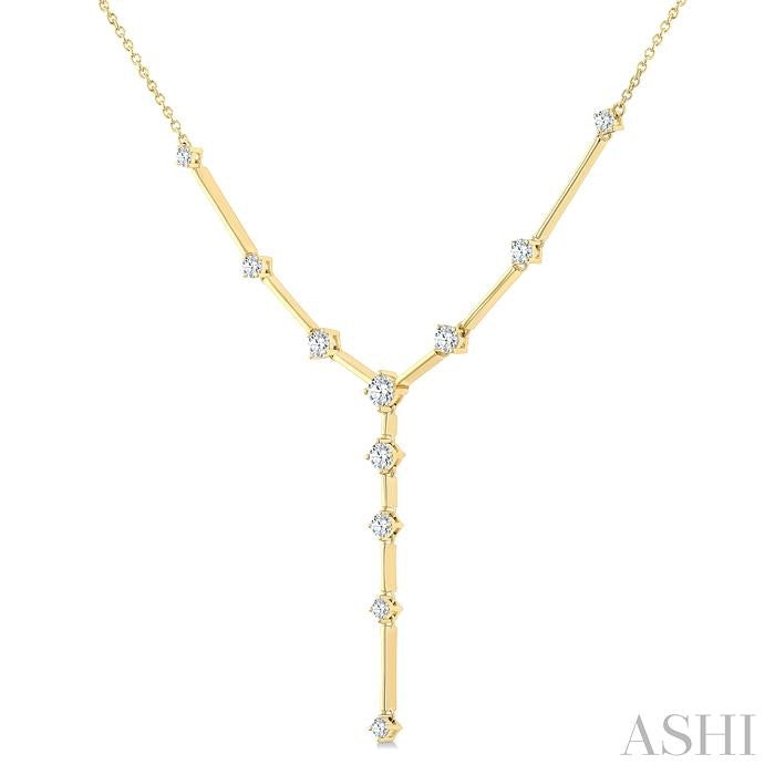 Bar Link Diamond Fashion Y Necklace