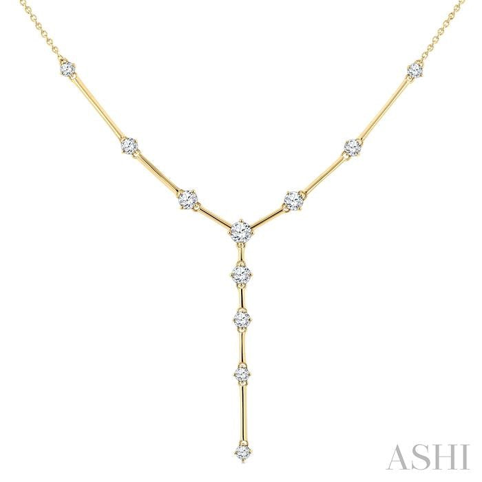 Bar Link Diamond Fashion Y Necklace