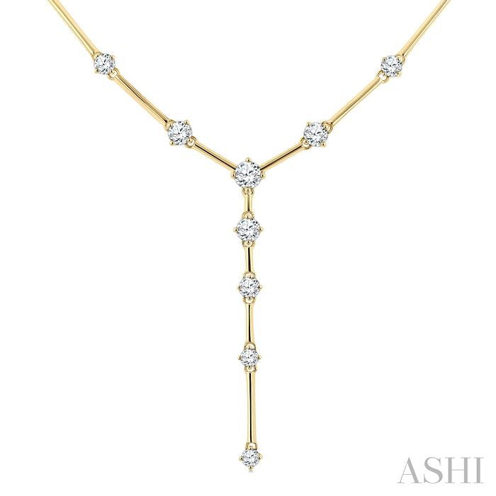 Bar Link Diamond Fashion Y Necklace