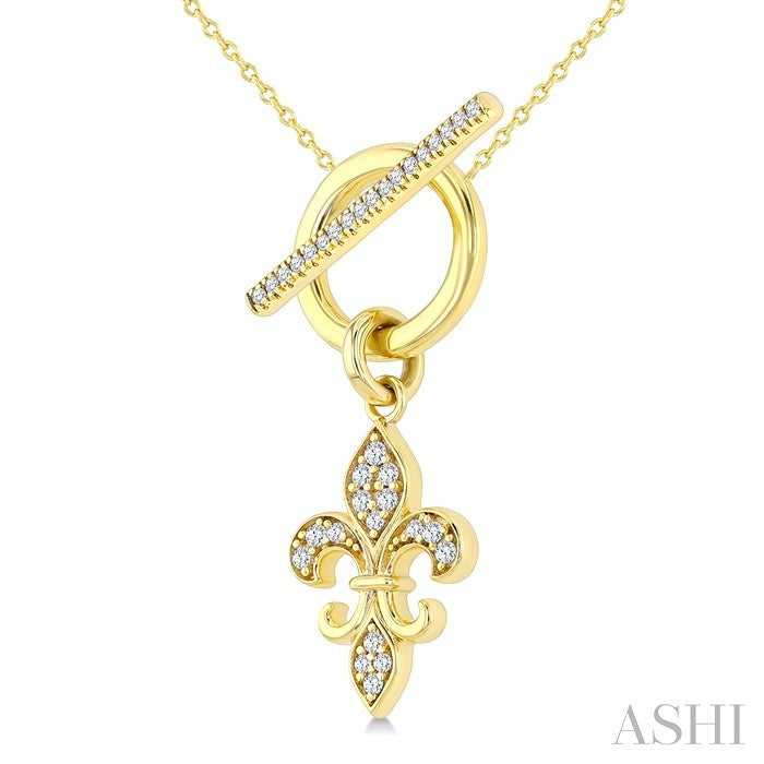 Fleur De Lis Toggle Diamond Fashion Necklace