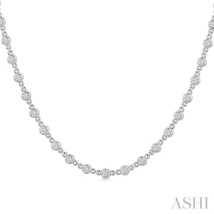 Bezel Set Diamond Station Necklace