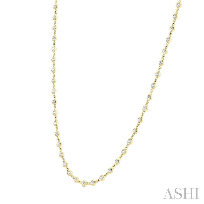 Bezel Set Diamond Station Necklace