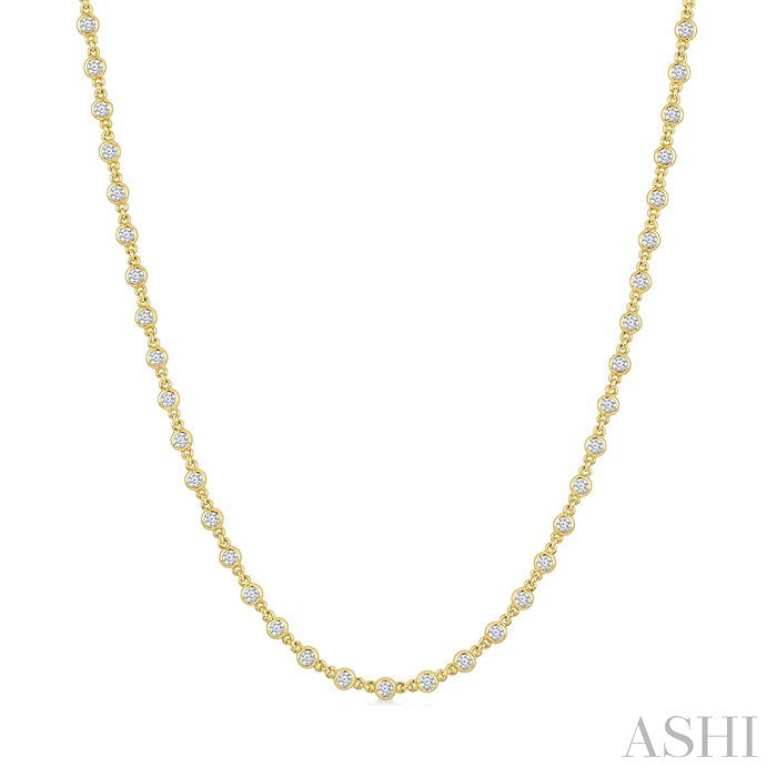 Bezel Set Diamond Station Necklace