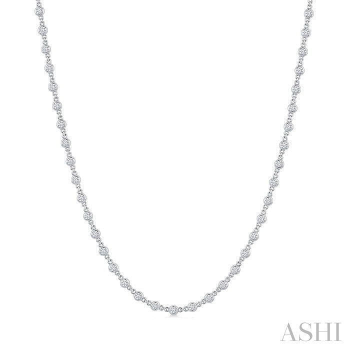 Bezel Set Diamond Station Necklace
