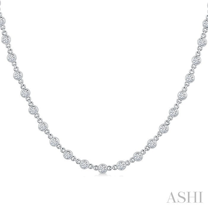 Bezel Set Diamond Station Necklace