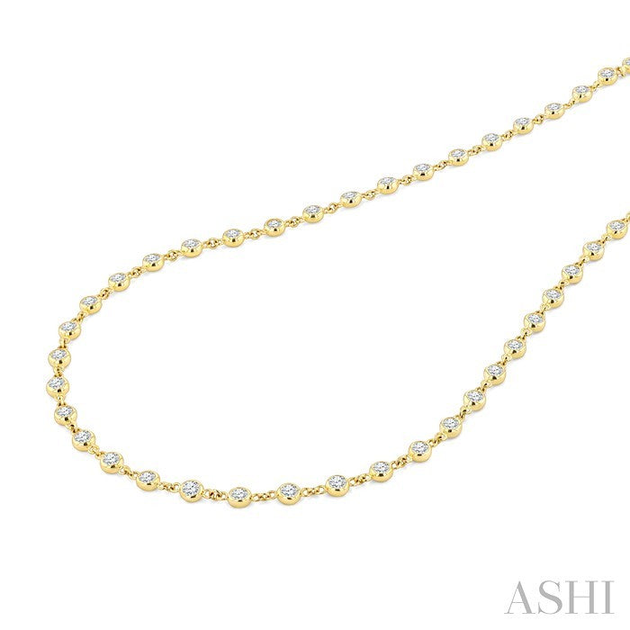 Bezel Set Diamond Station Necklace