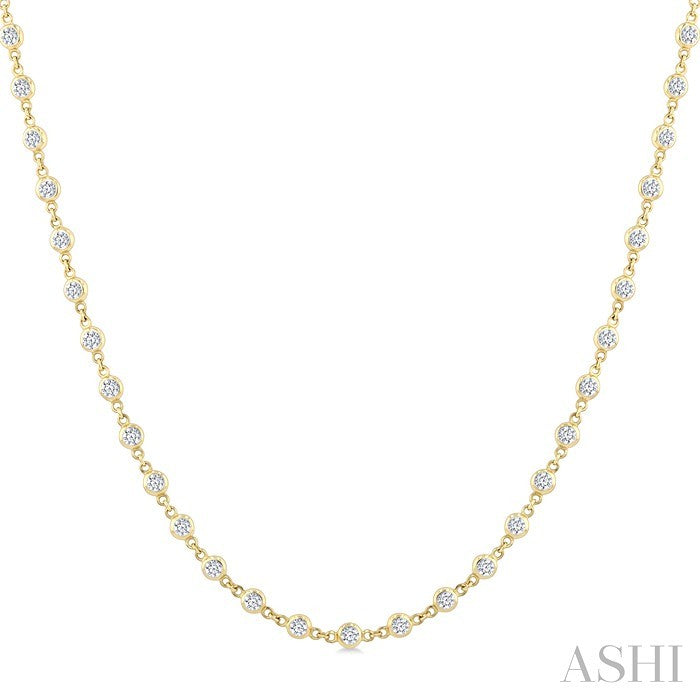 Bezel Set Diamond Station Necklace