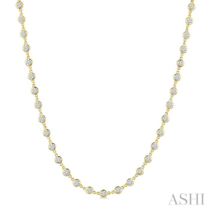 Bezel Set Diamond Station Necklace