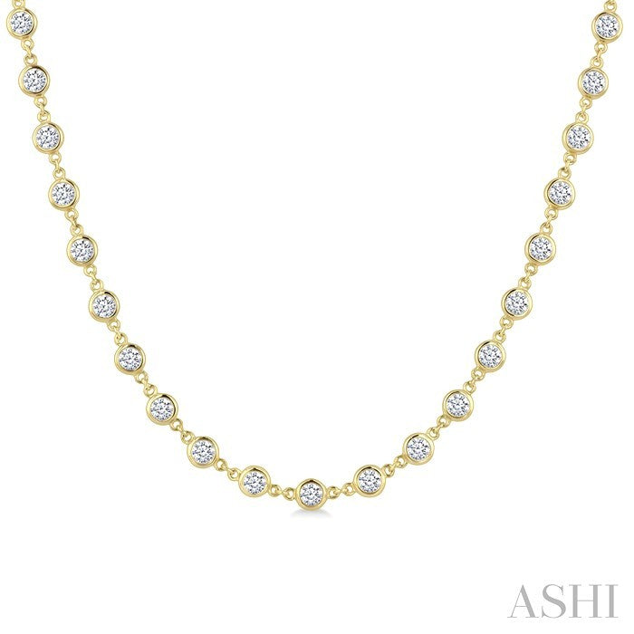 Bezel Set Diamond Station Necklace