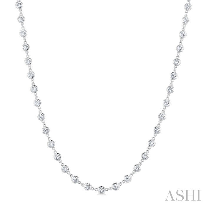 Bezel Set Diamond Station Necklace