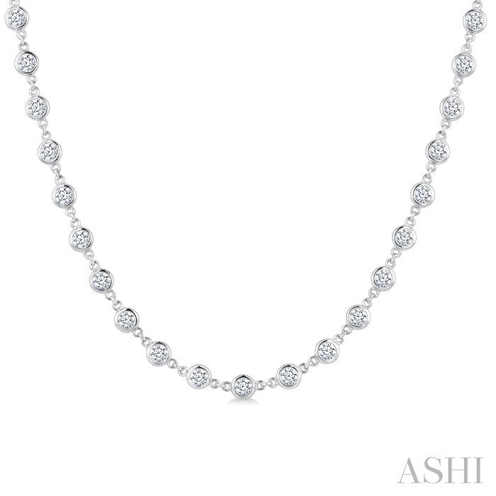 Bezel Set Diamond Station Necklace