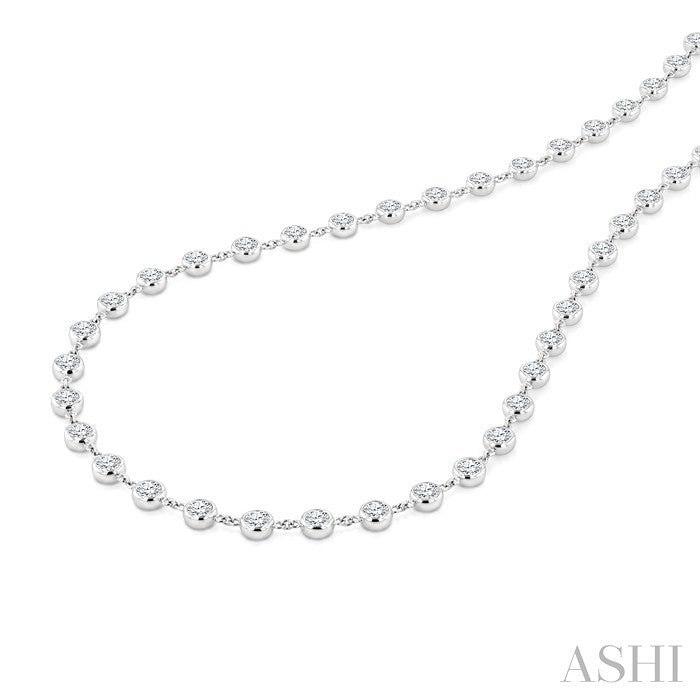 Bezel Set Diamond Station Necklace