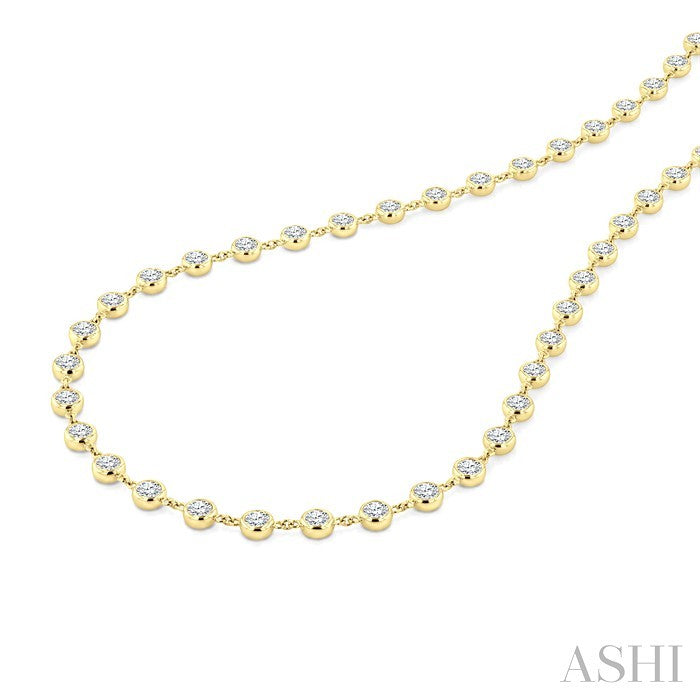 Bezel Set Diamond Station Necklace