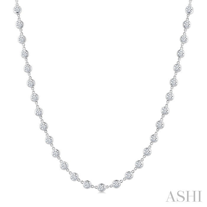 Bezel Set Diamond Station Necklace