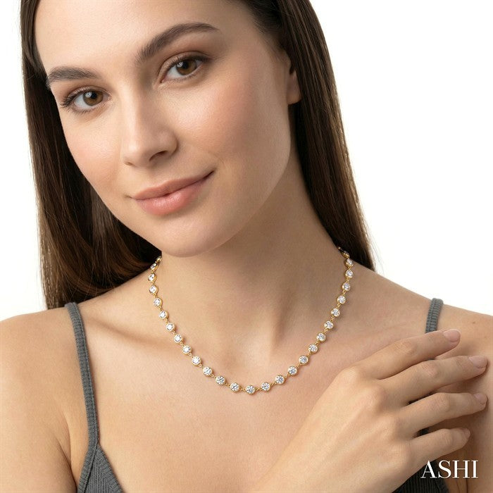 Bezel Set Diamond Station Necklace
