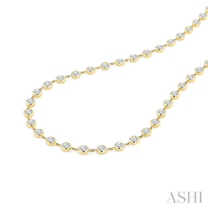 Bezel Set Diamond Station Necklace