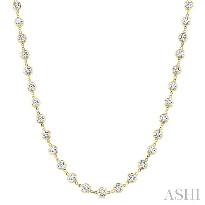 Bezel Set Diamond Station Necklace