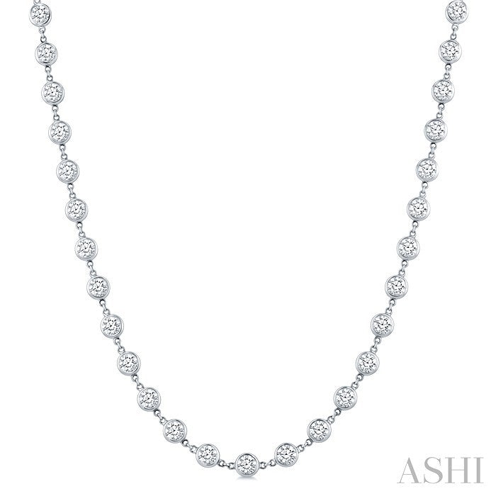 Bezel Set Diamond Station Necklace