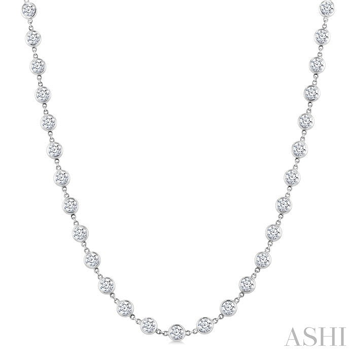 Bezel Set Diamond Station Necklace