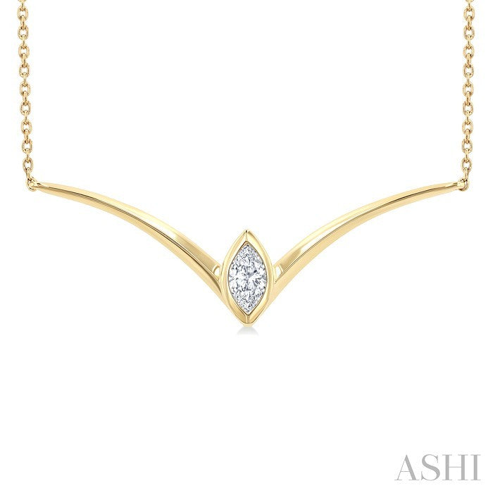 Marquise Shape Chevron Diamond Necklace