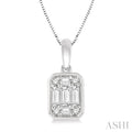 Emerald Shape Bezel Set Fusion Diamond Pendant