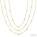 Mixed Shape Layered Diamond Station Necklace