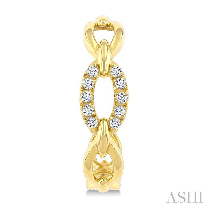 Open Link Diamond Fashion Half Hoop Earrings