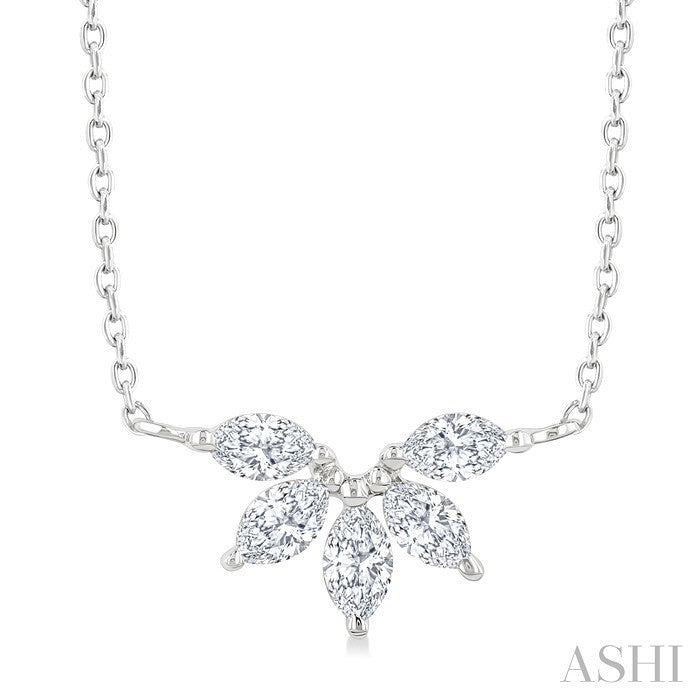 Marquise Shape Chevron Diamond Necklace