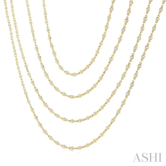 Bezel Set Layered Diamond Necklace