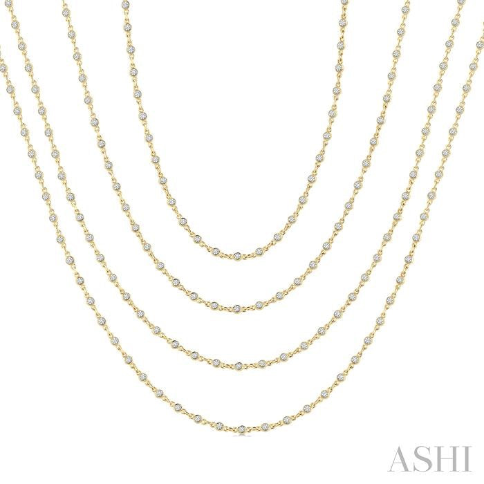 Bezel Set Layered Diamond Necklace