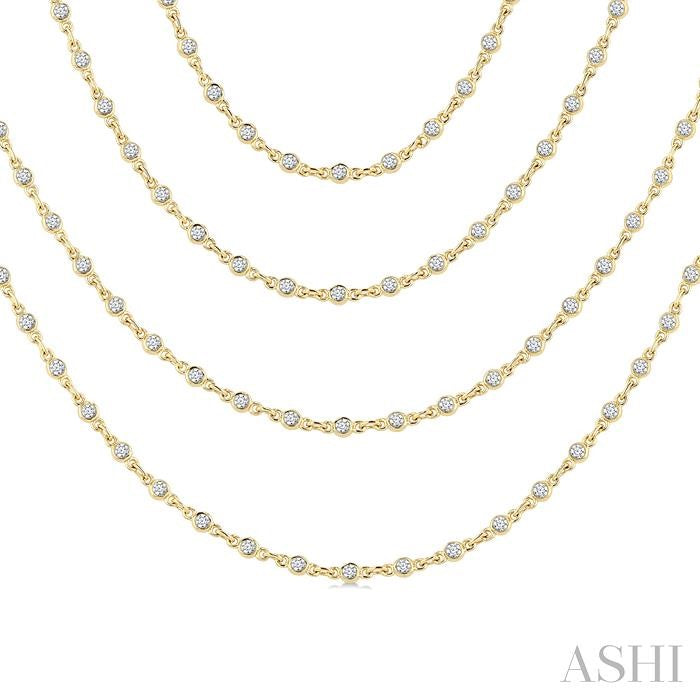 Bezel Set Layered Diamond Necklace