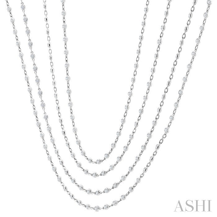Bezel Set Layered Diamond Necklace