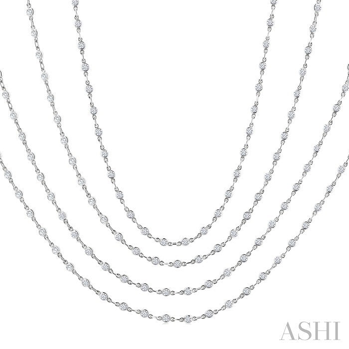 Bezel Set Layered Diamond Necklace