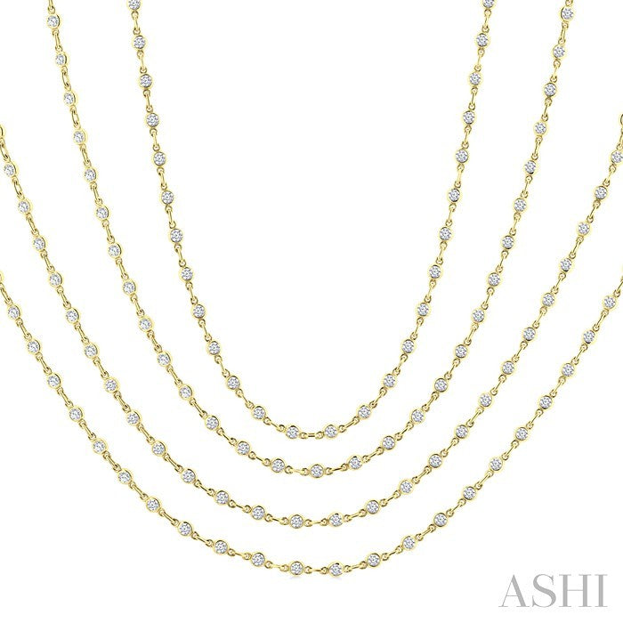 Bezel Set Layered Diamond Necklace