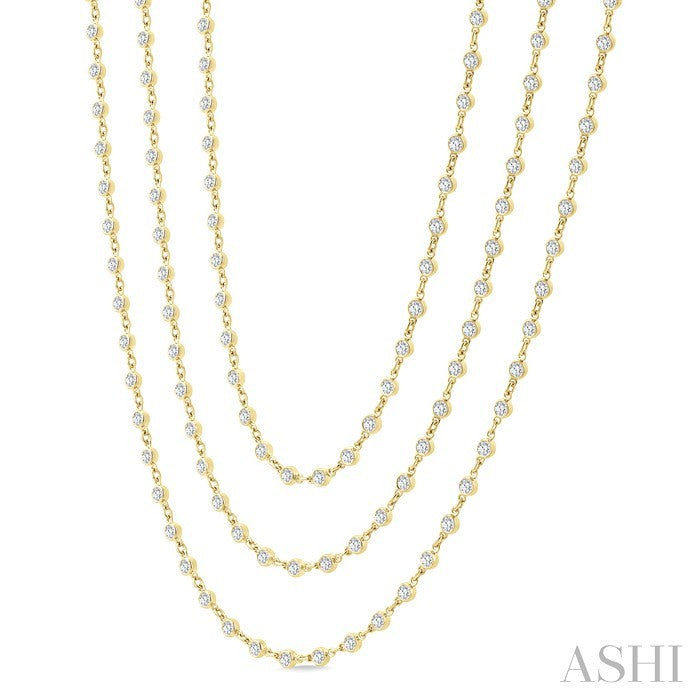 Bezel Set Layered Diamond Necklace