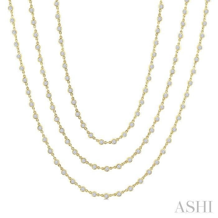 Bezel Set Layered Diamond Necklace