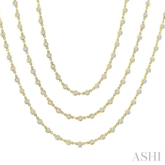 Bezel Set Layered Diamond Necklace