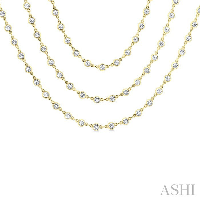 Bezel Set Layered Diamond Necklace