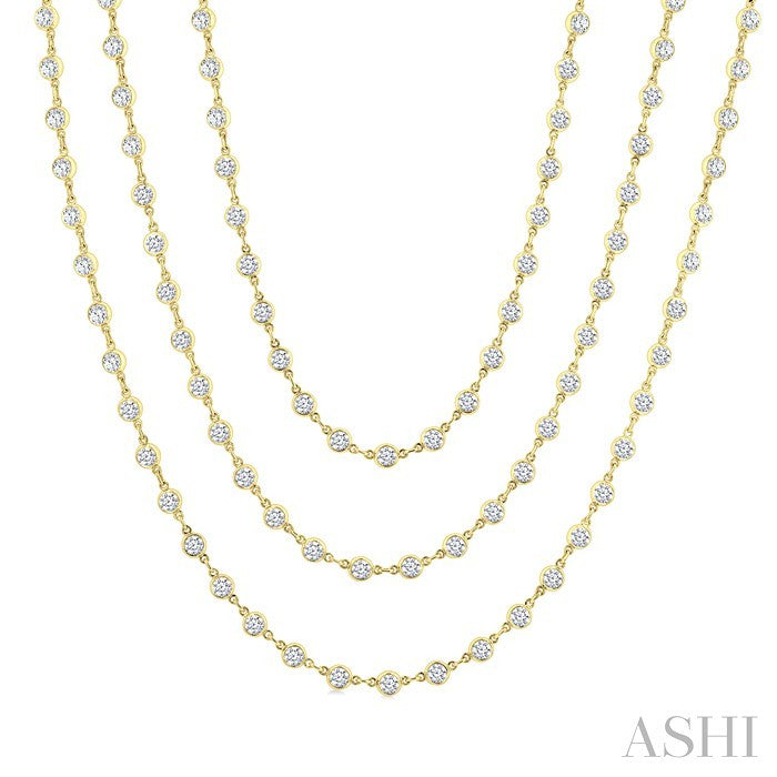 Bezel Set Layered Diamond Necklace