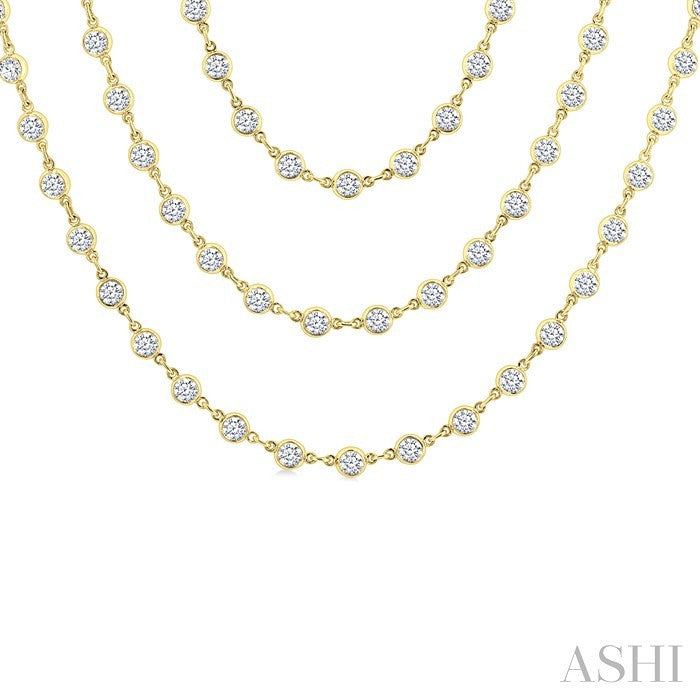 Bezel Set Layered Diamond Necklace