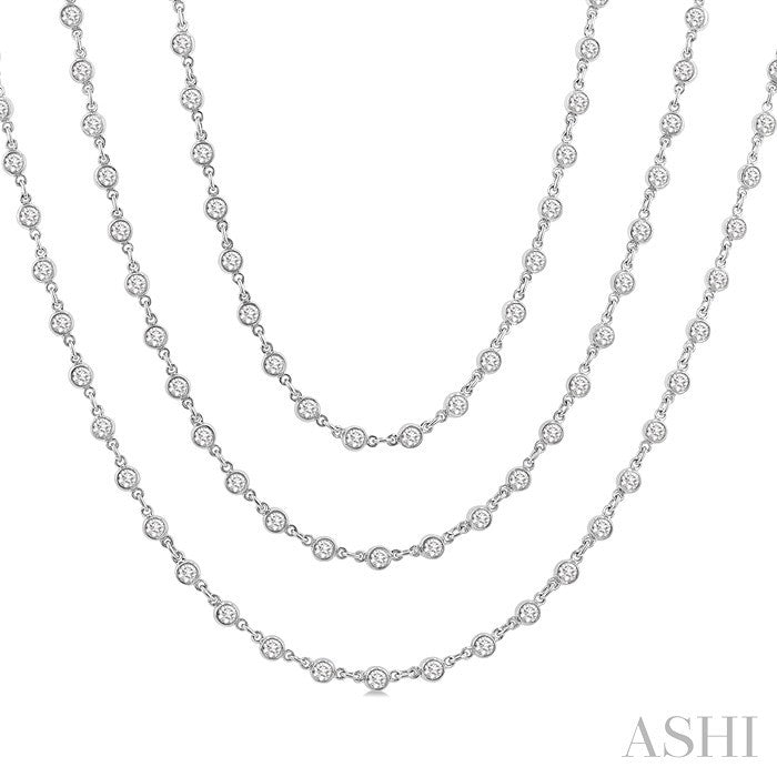 Bezel Set Layered Diamond Necklace