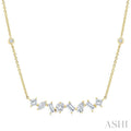 Mixed Shape Diamond Station Necklace