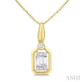 Emerald Shape Fusion Diamond Pendant