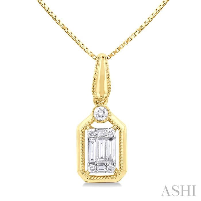 Emerald Shape Fusion Diamond Pendant