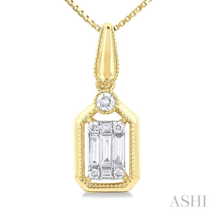 Emerald Shape Fusion Diamond Pendant