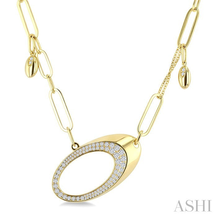 Paperclip Link Diamond Fashion Necklace
