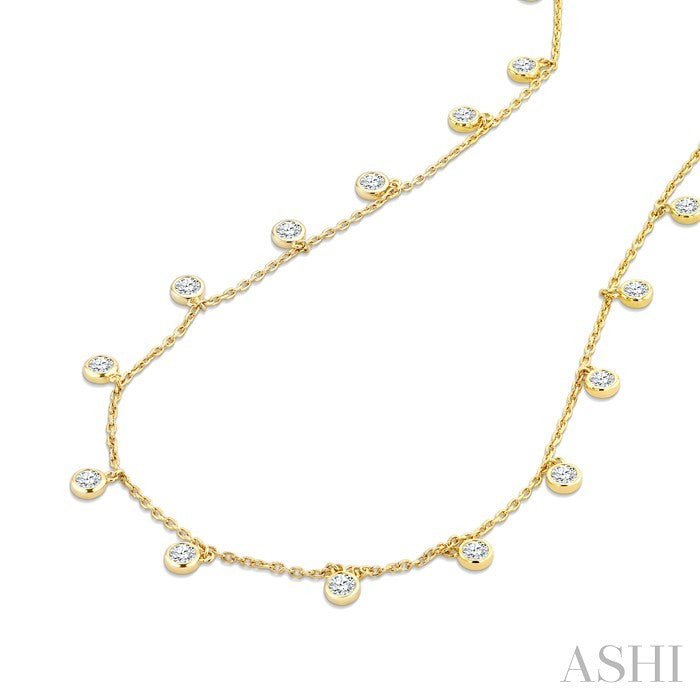 Diamond Dangle Station Necklace