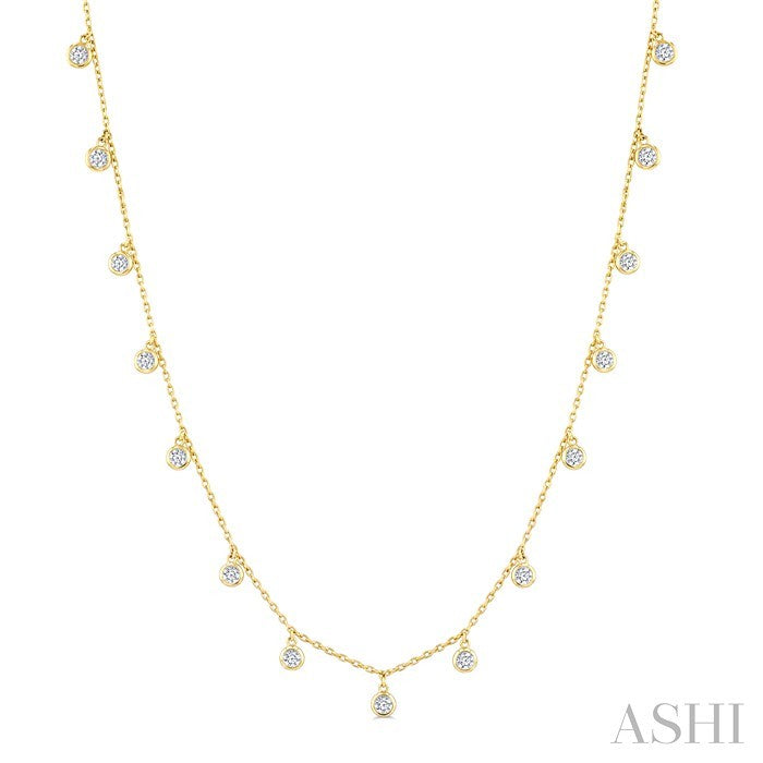 Diamond Dangle Station Necklace
