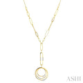 Circle Paperclip Link Diamond Fashion Necklace