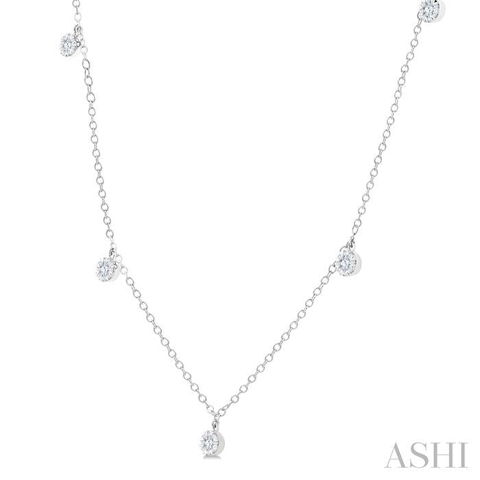 Round Shape Lovebright Diamond Station Necklace